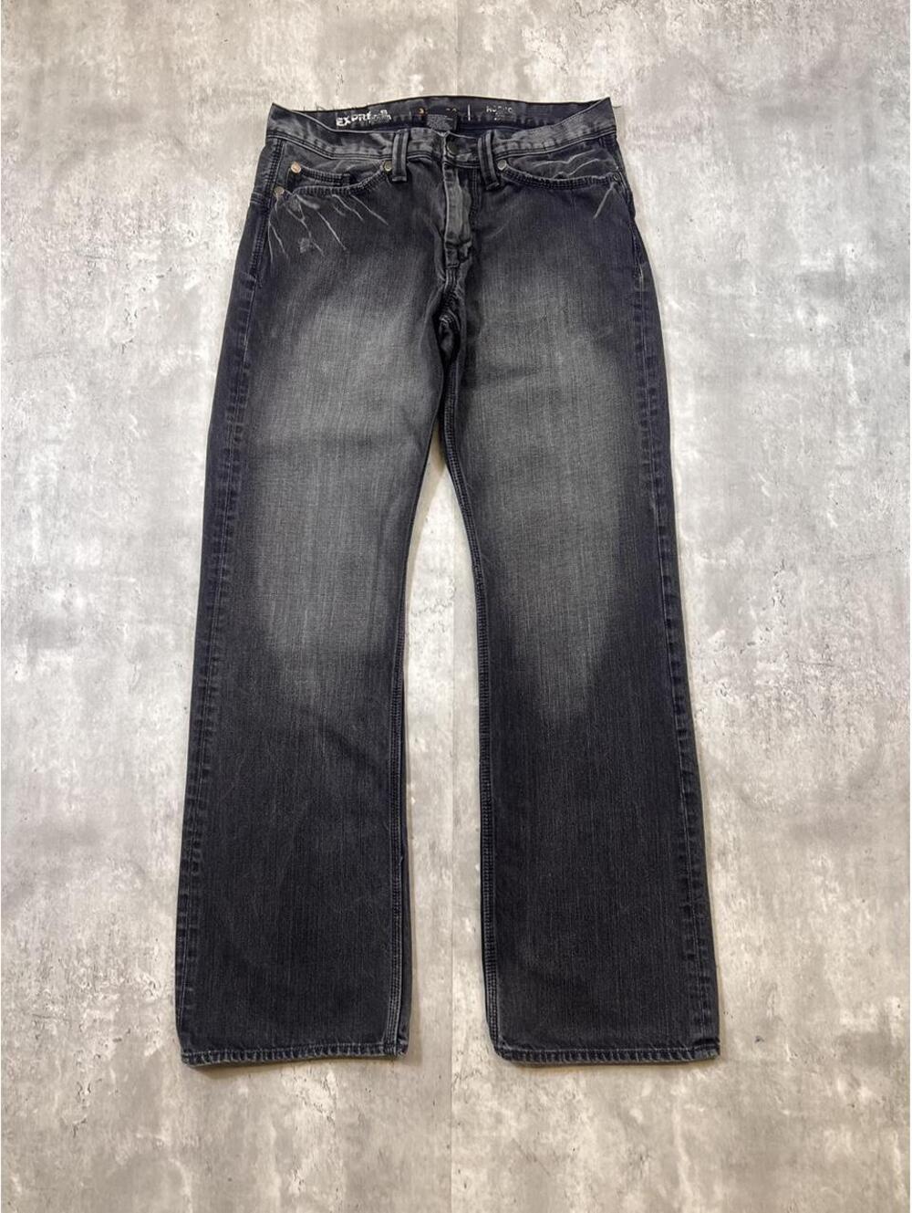 Y2K Black Wash Bootcut Jeans Faded Express